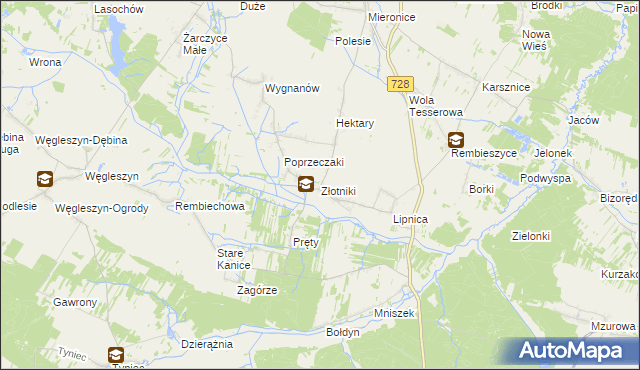 mapa Złotniki gmina Małogoszcz, Złotniki gmina Małogoszcz na mapie Targeo