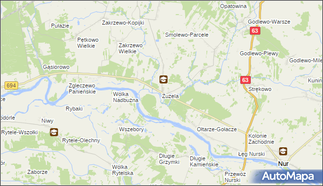 mapa Zuzela, Zuzela na mapie Targeo