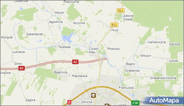mapa Cicibór Duży, Cicibór Duży na mapie Targeo