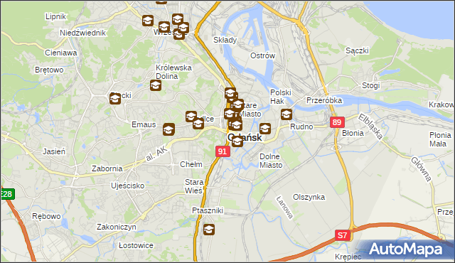 mapa Gdańska, Gdańsk na mapie Targeo