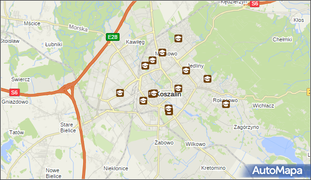 mapa Koszalina, Koszalin na mapie Targeo