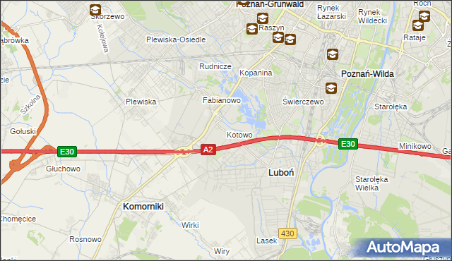 mapa Kotowo gmina Poznań, Kotowo gmina Poznań na mapie Targeo