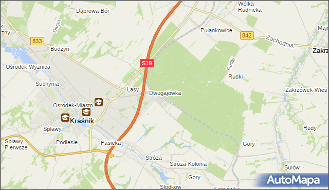 mapa Kraśnik powiat kraśnicki, Kraśnik powiat kraśnicki na mapie Targeo