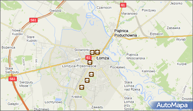 mapa Łomży, Łomża na mapie Targeo