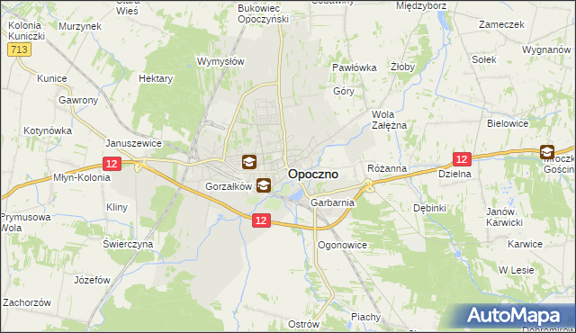 mapa Opoczno, Opoczno na mapie Targeo