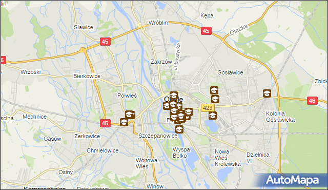 mapa Opola, Opole na mapie Targeo