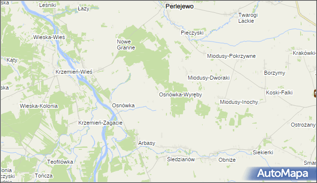 mapa Osnówka-Wyręby, Osnówka-Wyręby na mapie Targeo