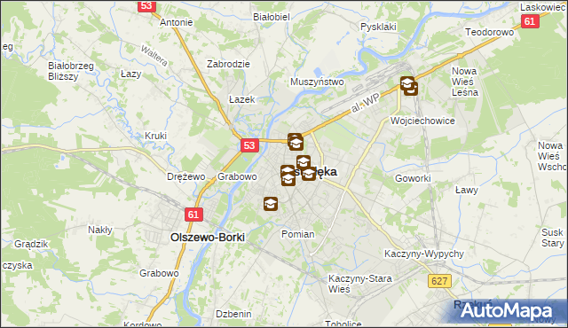 mapa Ostrołęka, Ostrołęka na mapie Targeo