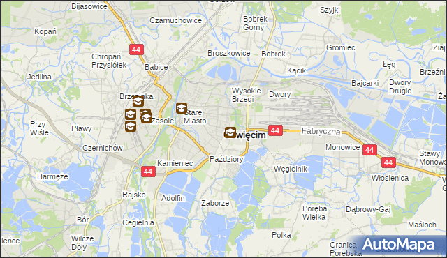 mapa Oświęcimia, Oświęcim na mapie Targeo
