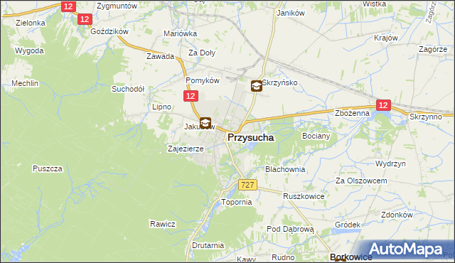 mapa Przysucha, Przysucha na mapie Targeo