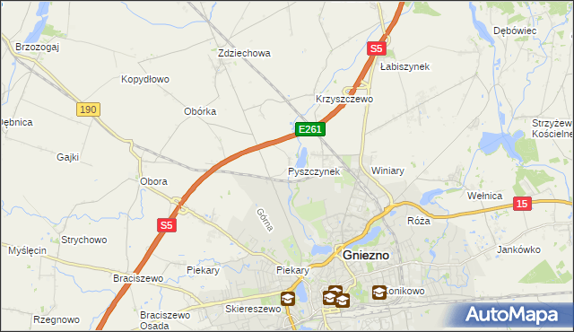 mapa Pyszczynek, Pyszczynek na mapie Targeo