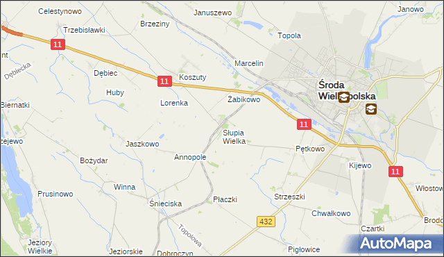mapa Słupia Wielka, Słupia Wielka na mapie Targeo