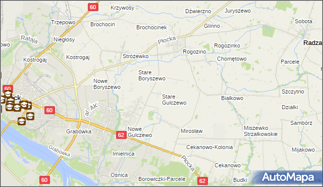 mapa Stare Gulczewo, Stare Gulczewo na mapie Targeo