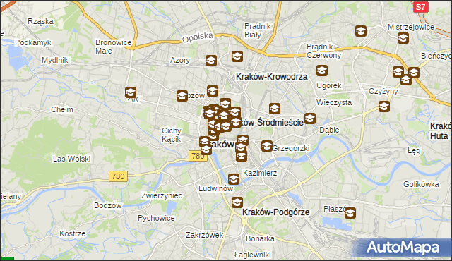 mapa Stare Miasto gmina Kraków, Stare Miasto gmina Kraków na mapie Targeo