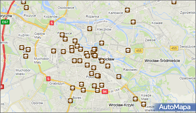 mapa Wrocławia, Wrocław na mapie Targeo