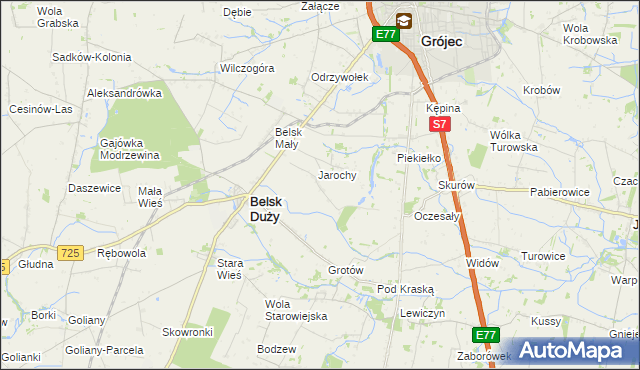 mapa Anielin gmina Belsk Duży, Anielin gmina Belsk Duży na mapie Targeo