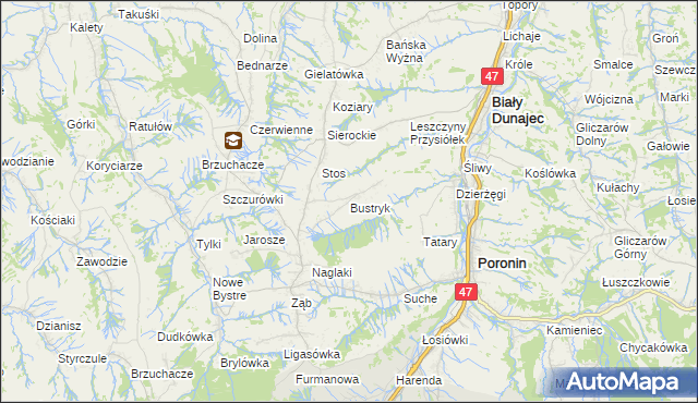 mapa Bustryk, Bustryk na mapie Targeo