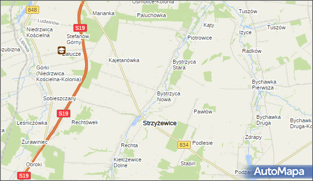 mapa Bystrzyca Nowa, Bystrzyca Nowa na mapie Targeo