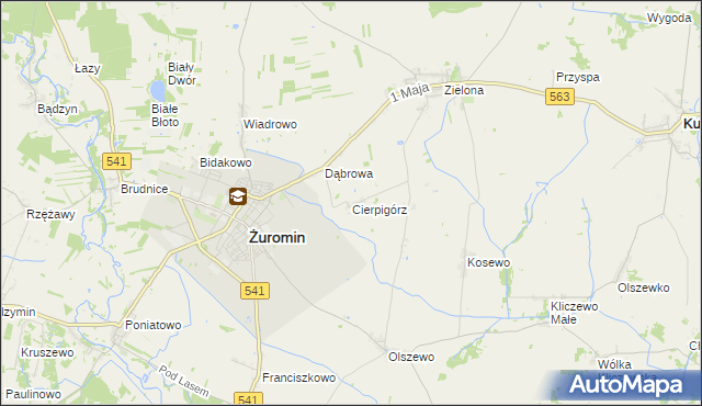 mapa Cierpigórz gmina Żuromin, Cierpigórz gmina Żuromin na mapie Targeo