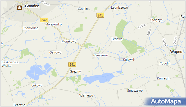 mapa Czeszewo gmina Gołańcz, Czeszewo gmina Gołańcz na mapie Targeo