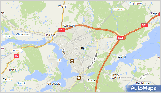 mapa Ełku, Ełk na mapie Targeo