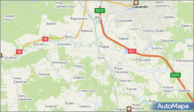 mapa Górki gmina Garwolin, Górki gmina Garwolin na mapie Targeo