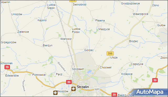 mapa Górzec, Górzec na mapie Targeo