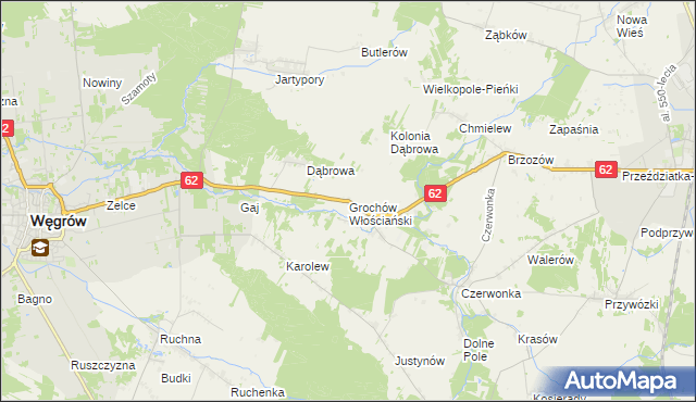mapa Grochów Włościański, Grochów Włościański na mapie Targeo