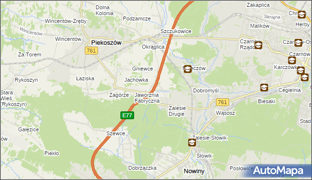 mapa Janów gmina Piekoszów, Janów gmina Piekoszów na mapie Targeo