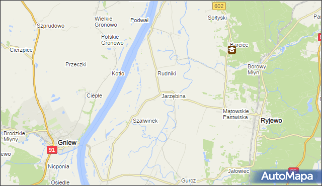 mapa Jarzębina, Jarzębina na mapie Targeo