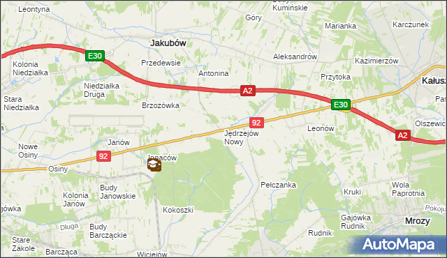mapa Jędrzejów Nowy, Jędrzejów Nowy na mapie Targeo
