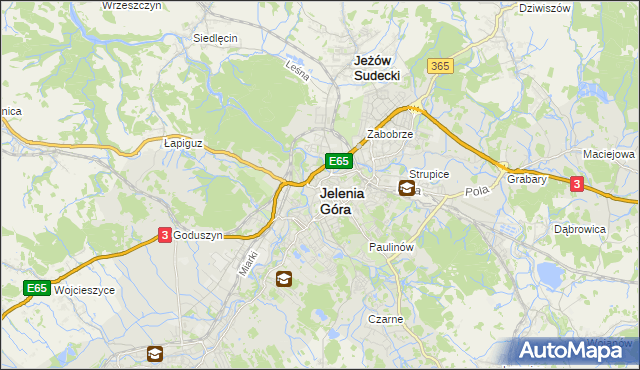 mapa Jelenia Góra, Jelenia Góra na mapie Targeo