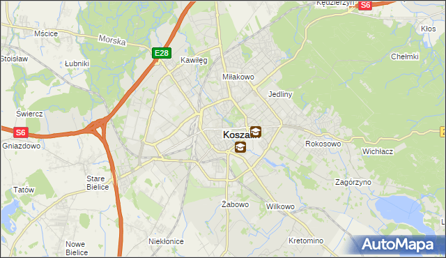 mapa Koszalina, Koszalin na mapie Targeo