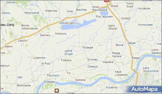 mapa Podwale gmina Pacanów, Podwale gmina Pacanów na mapie Targeo