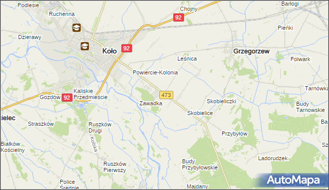 mapa Powiercie, Powiercie na mapie Targeo