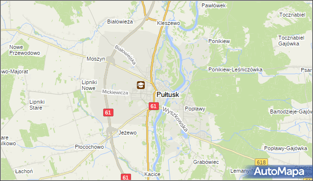 mapa Pułtusk, Pułtusk na mapie Targeo