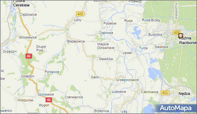 mapa Sławików, Sławików na mapie Targeo
