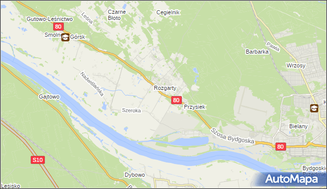 mapa Stary Toruń, Stary Toruń na mapie Targeo
