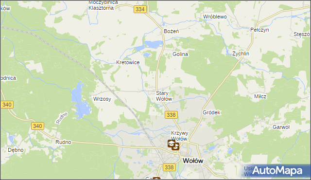 mapa Stary Wołów, Stary Wołów na mapie Targeo