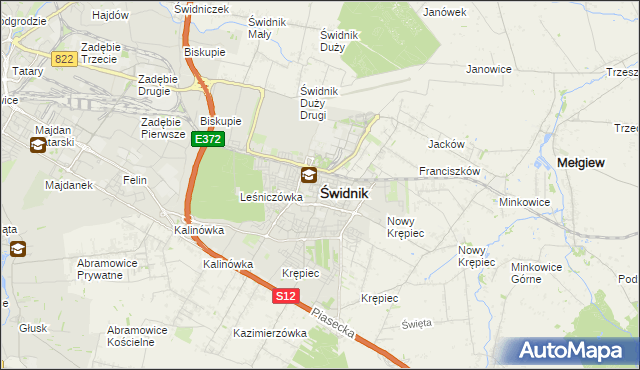 mapa Świdnika, Świdnik na mapie Targeo