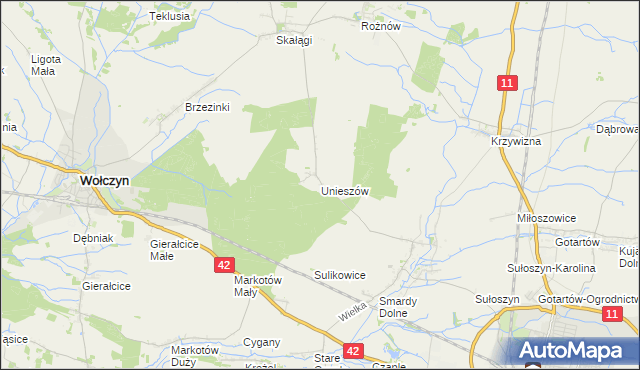 mapa Unieszów, Unieszów na mapie Targeo