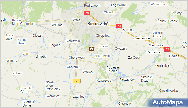 mapa Zbludowice, Zbludowice na mapie Targeo
