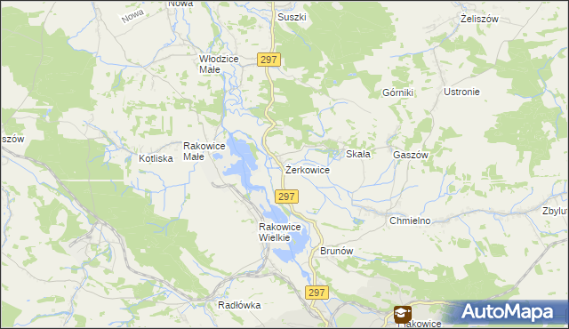 mapa Żerkowice gmina Lwówek Śląski, Żerkowice gmina Lwówek Śląski na mapie Targeo