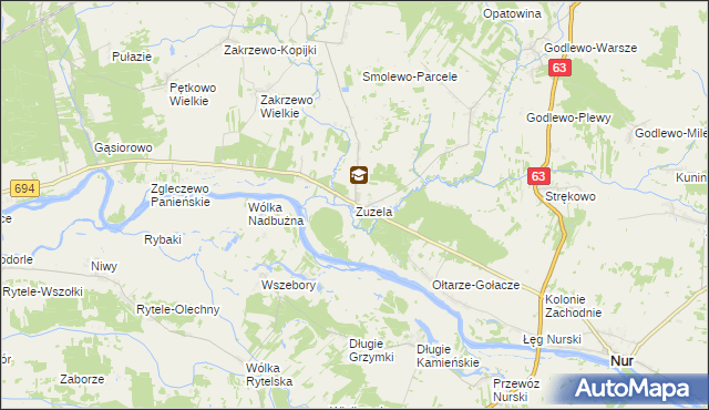 mapa Zuzela, Zuzela na mapie Targeo
