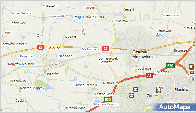 mapa Domaniewek Pierwszy, Domaniewek Pierwszy na mapie Targeo