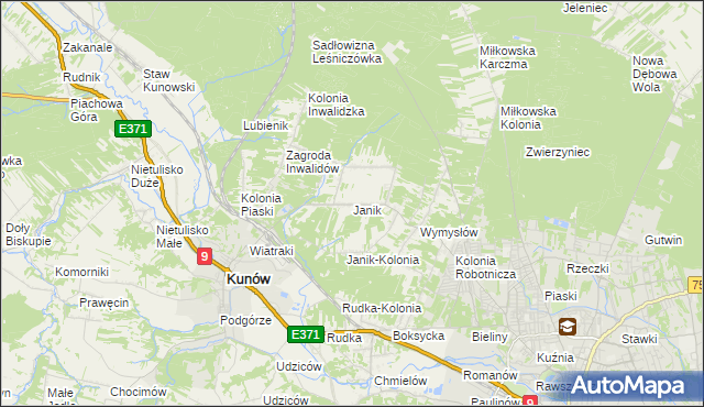 mapa Janik, Janik na mapie Targeo