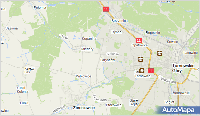 mapa Laryszów, Laryszów na mapie Targeo