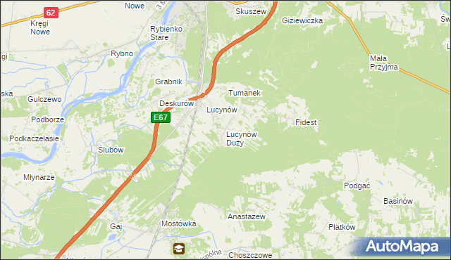 mapa Lucynów Duży, Lucynów Duży na mapie Targeo