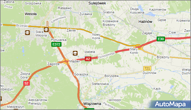mapa Michałówek gmina Wiązowna, Michałówek gmina Wiązowna na mapie Targeo