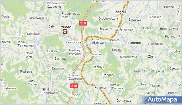 mapa Wyżne, Wyżne na mapie Targeo